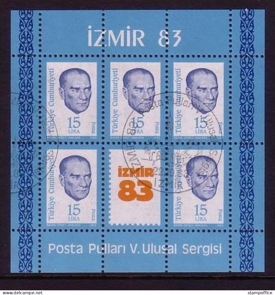 TÜRKEI BLOCK 23 O NATIONALE BRIEFMARKENAUSSTELLUNG IZMIR'83 - Used Stamps