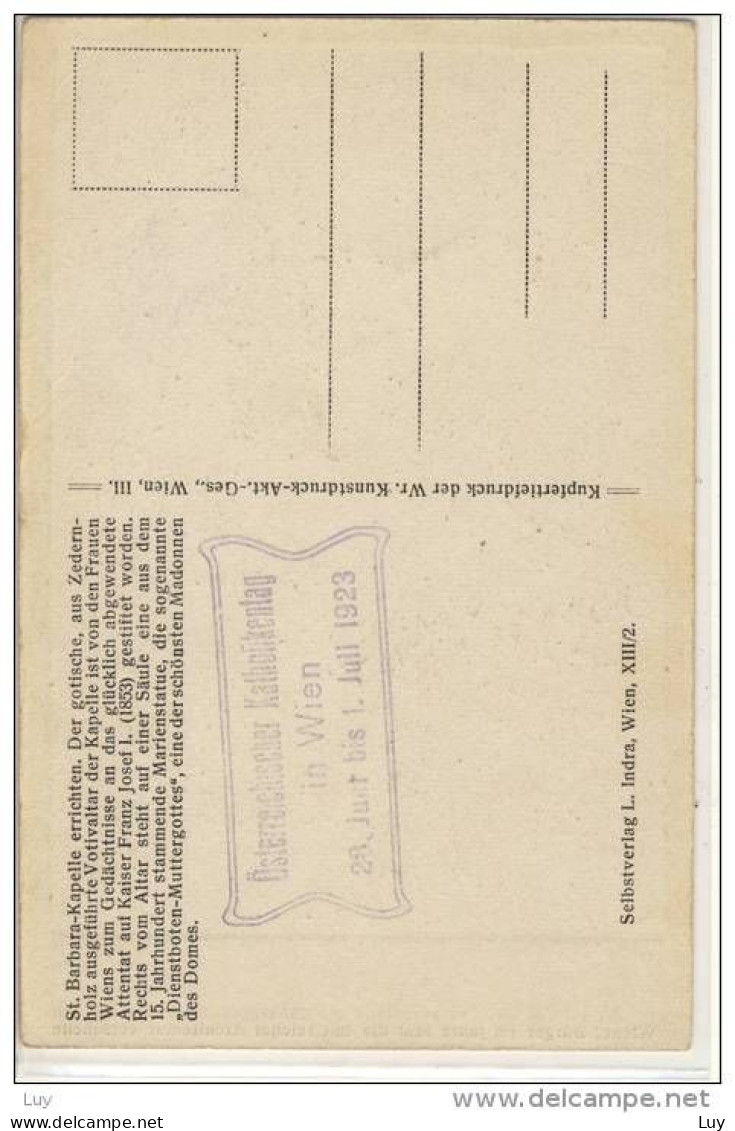 WIEN - St. Stefansdom, Barbara-Kapelle, AK Serie III, 1920er, Innenansichten, Karte Nr 18 - Stephansplatz