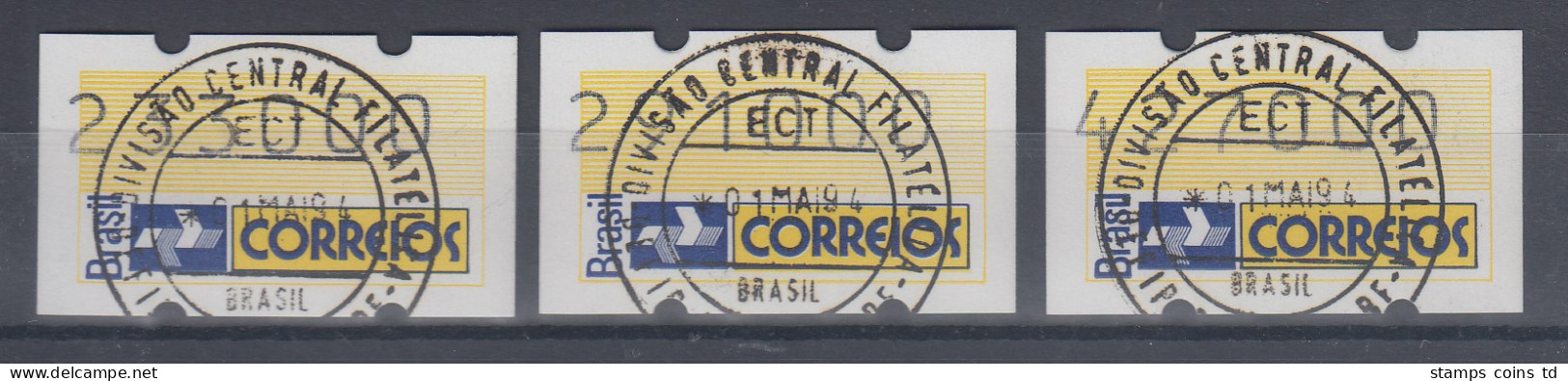 Brasilien ATM Dauerausgabe , Mi.-Nr. 4  Satz 233000-291000-427000  O - Automatenmarken (Frama)