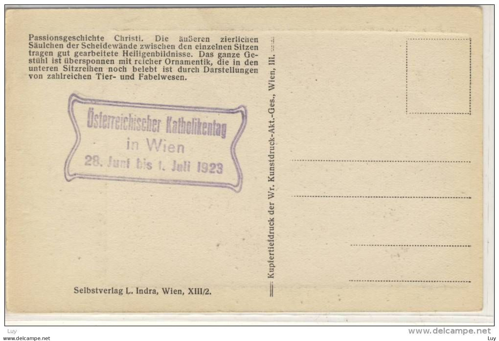 WIEN - St. Stefansdom,  Chorstühle   , AK Serie II, 1920er, Innenansichten, Karte Nr  09 - Stephansplatz