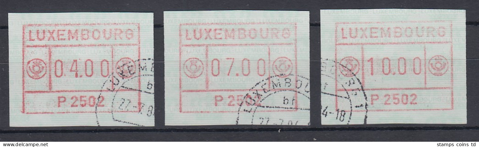 Luxemburg ATM P2502 Tastensatz 4-7-10 Gestempelt - Automatenmarken