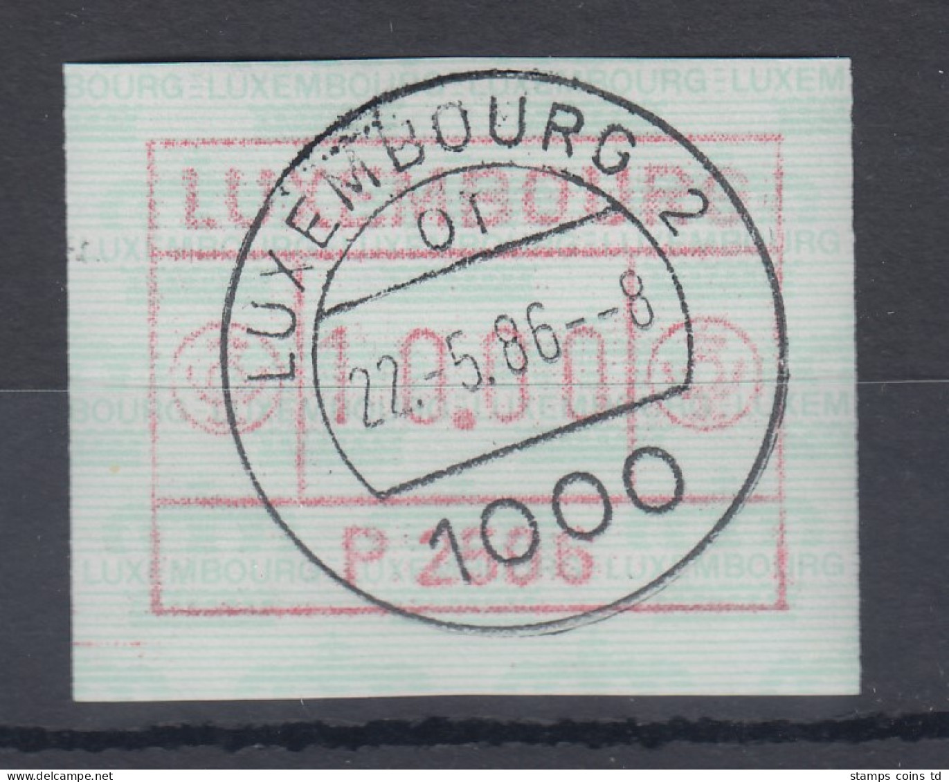 Luxemburg ATM P2506 Portowert 10.00 Mit ET-Voll-O 22.5.86 - Vignettes D'affranchissement