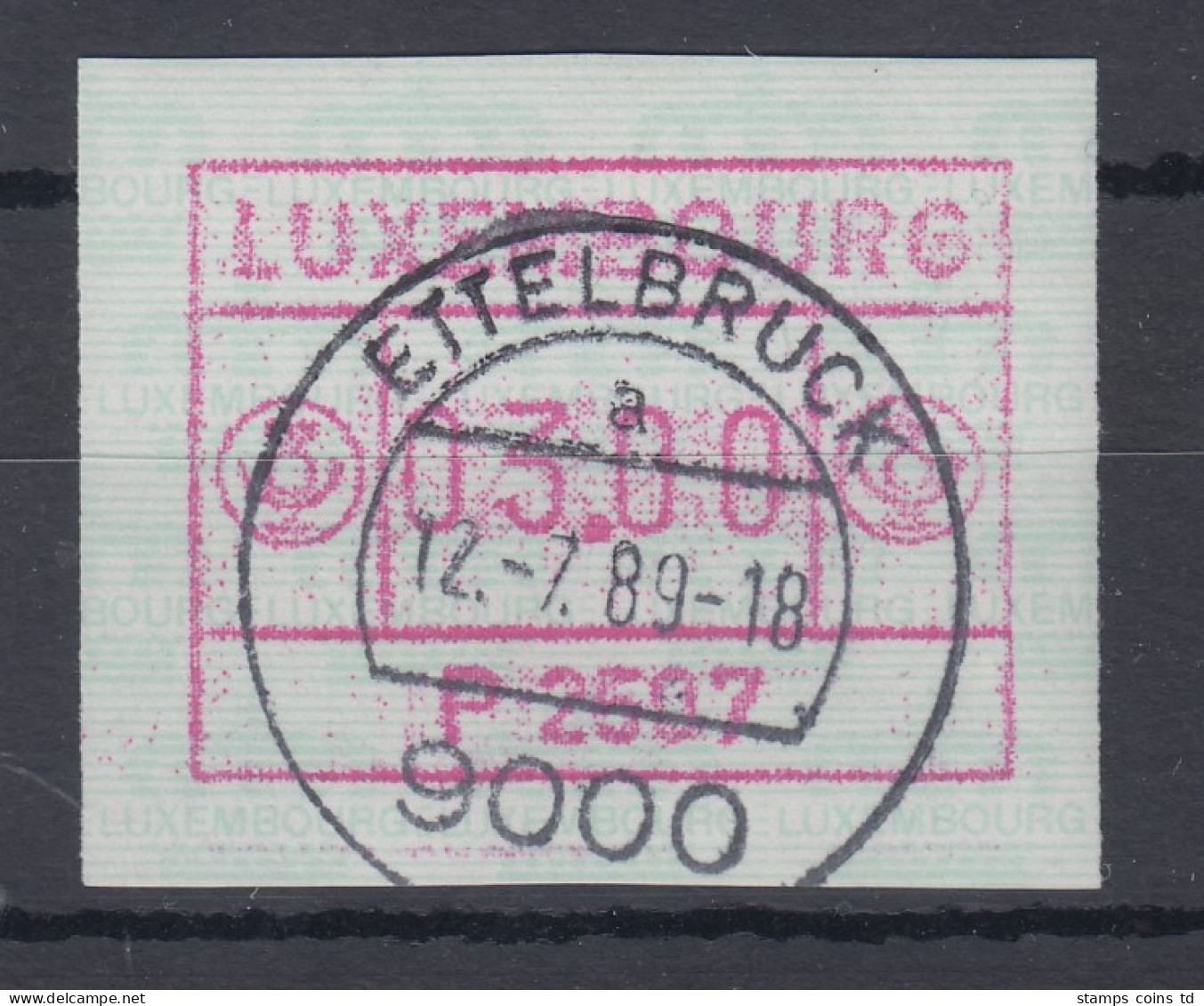 Luxemburg ATM P2507 Wert 03.00 Mit Voll-O ETTELBRUCK 12.7.89 - Automatenmarken