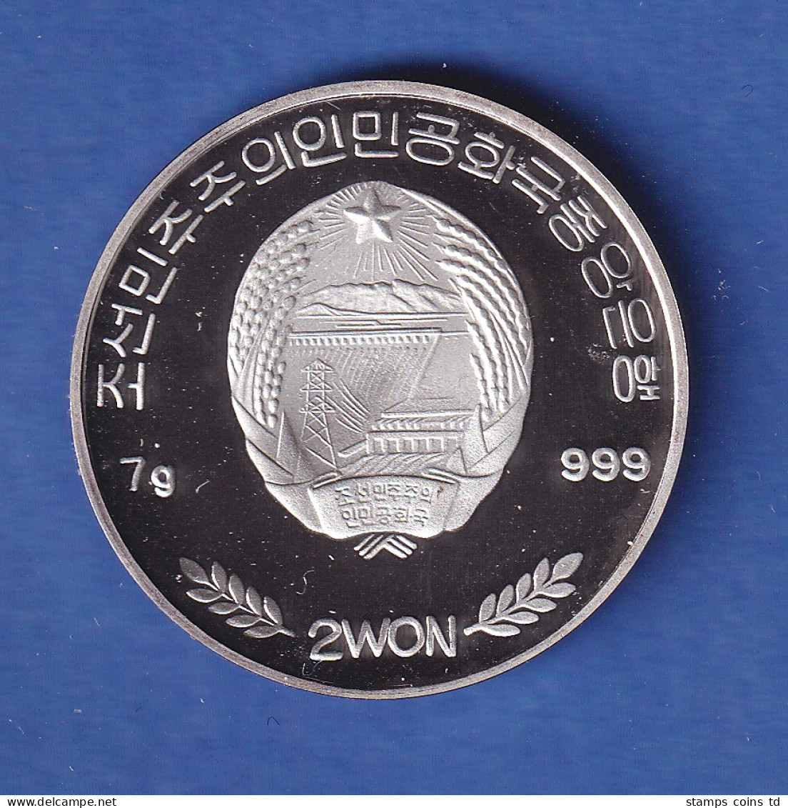 Nordkorea 2002 Silbermünze 2 Won Pandas Teilkoloriert 7g Ag999 PP - Autres – Asie