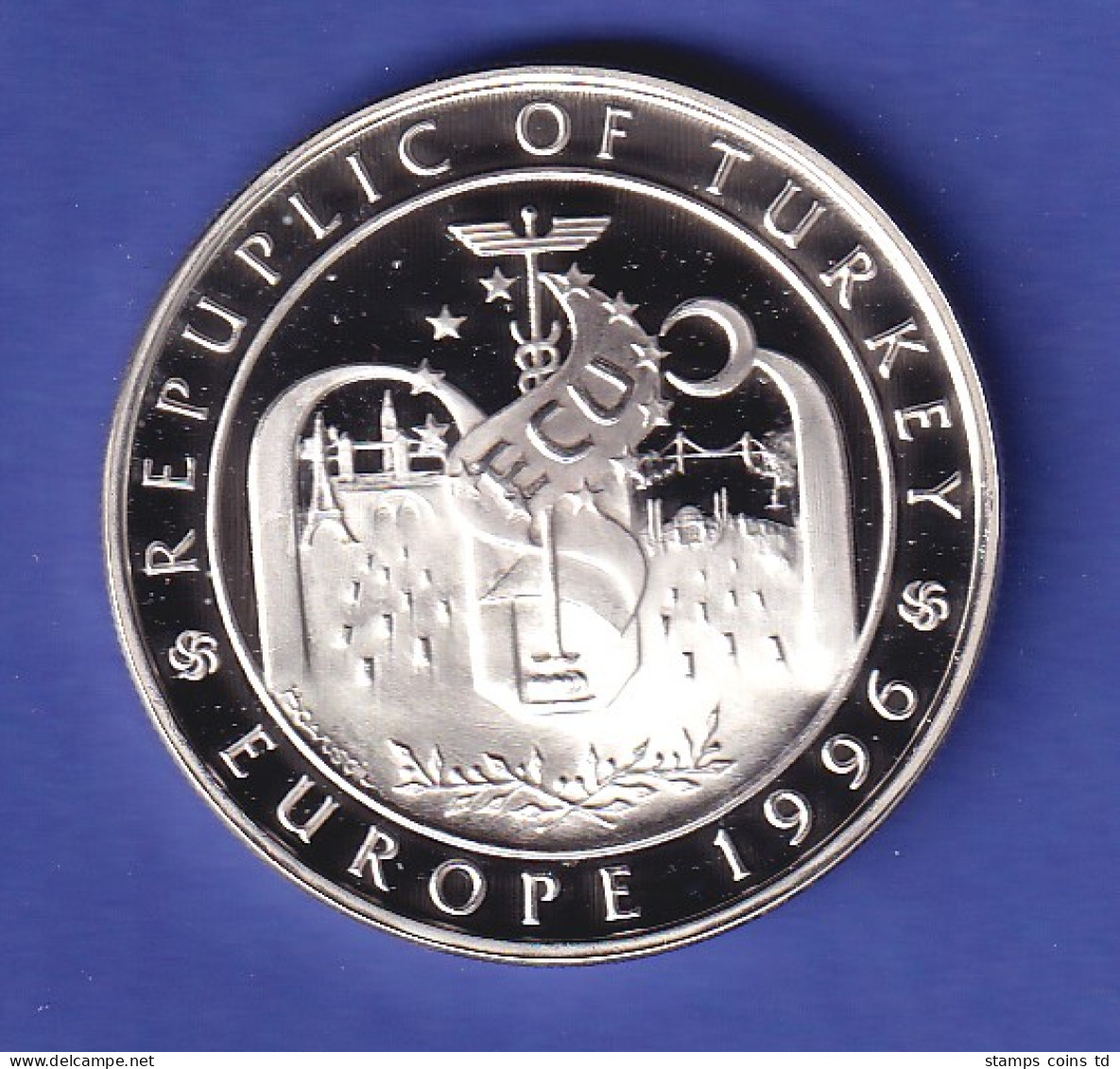 Türkei Silbermünze 750000 Lira Europa 1996 PP - Autres – Asie
