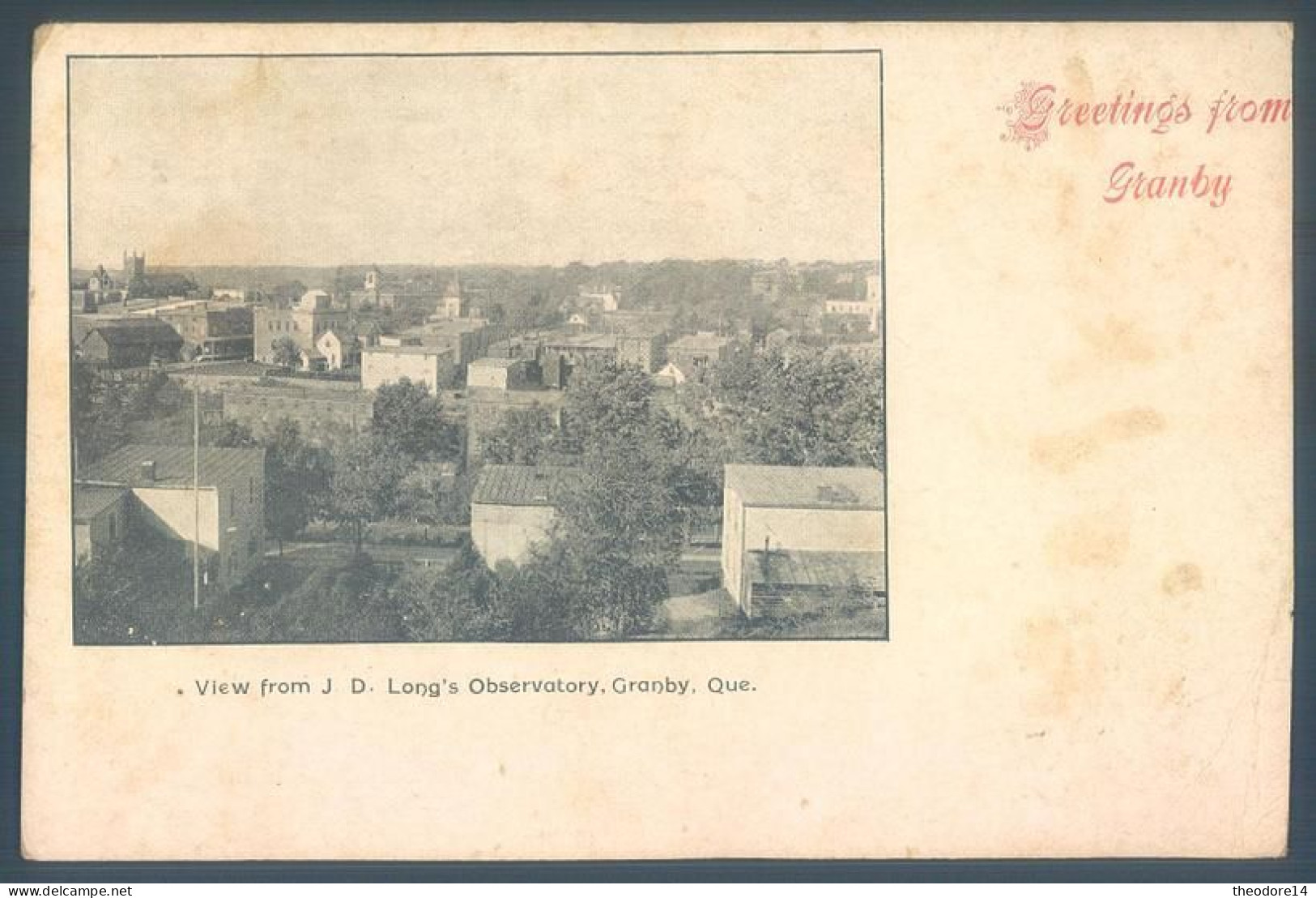 Canada Quebec Greetings From GRANBY View From J. D. Long's Observatory ( Bord Droit Recoupé ) - Granby