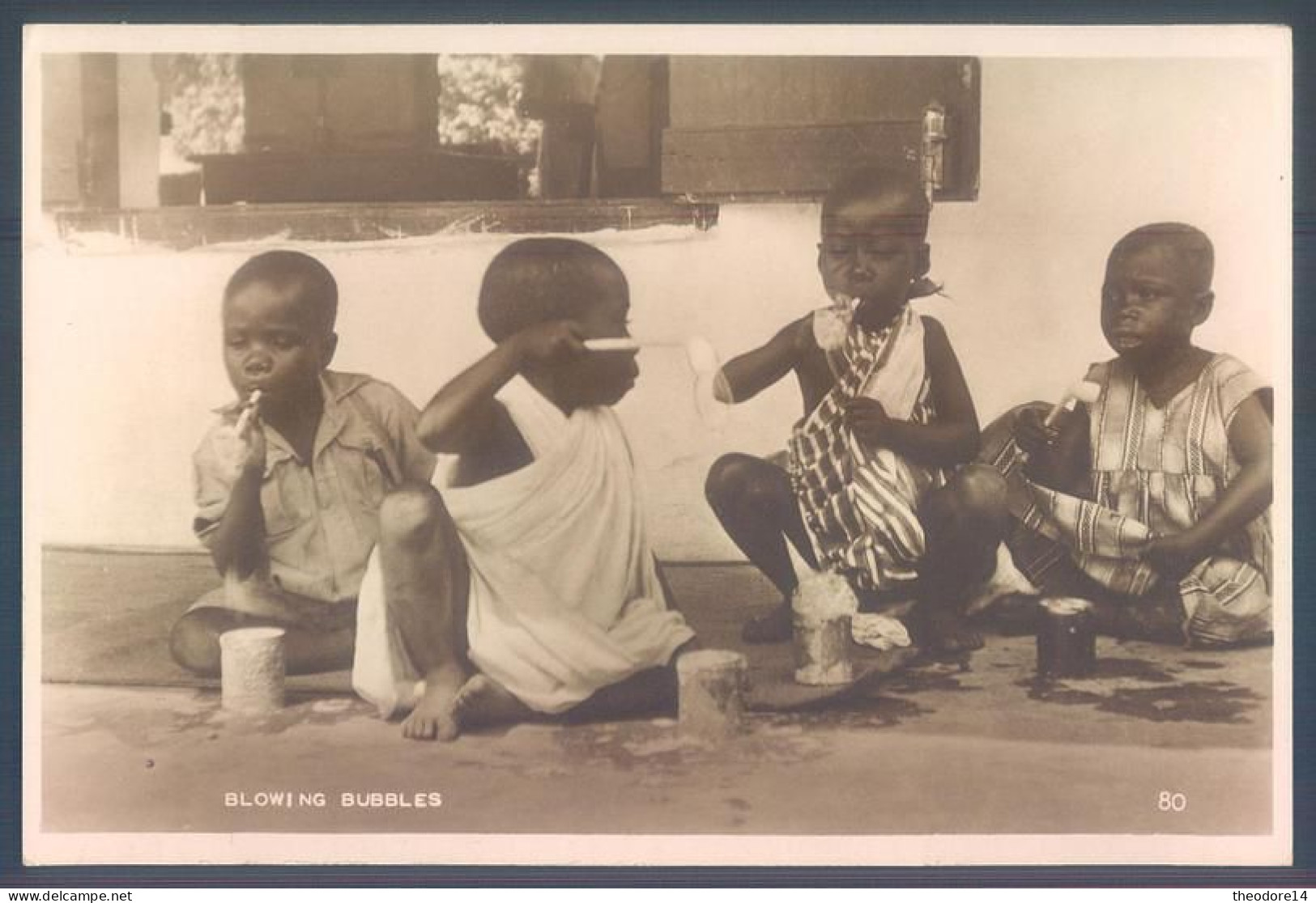 Ghana Gold Coast Blowing Bubbles Real Photo Children - Ghana - Gold Coast