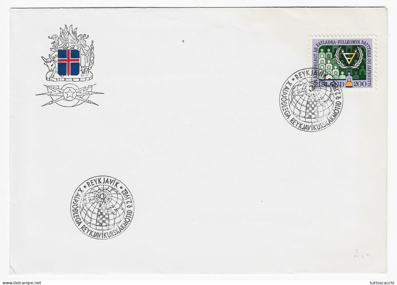 CHESS Iceland 1982, Reykjavik - Chess Cancel On Envelope - Schaken