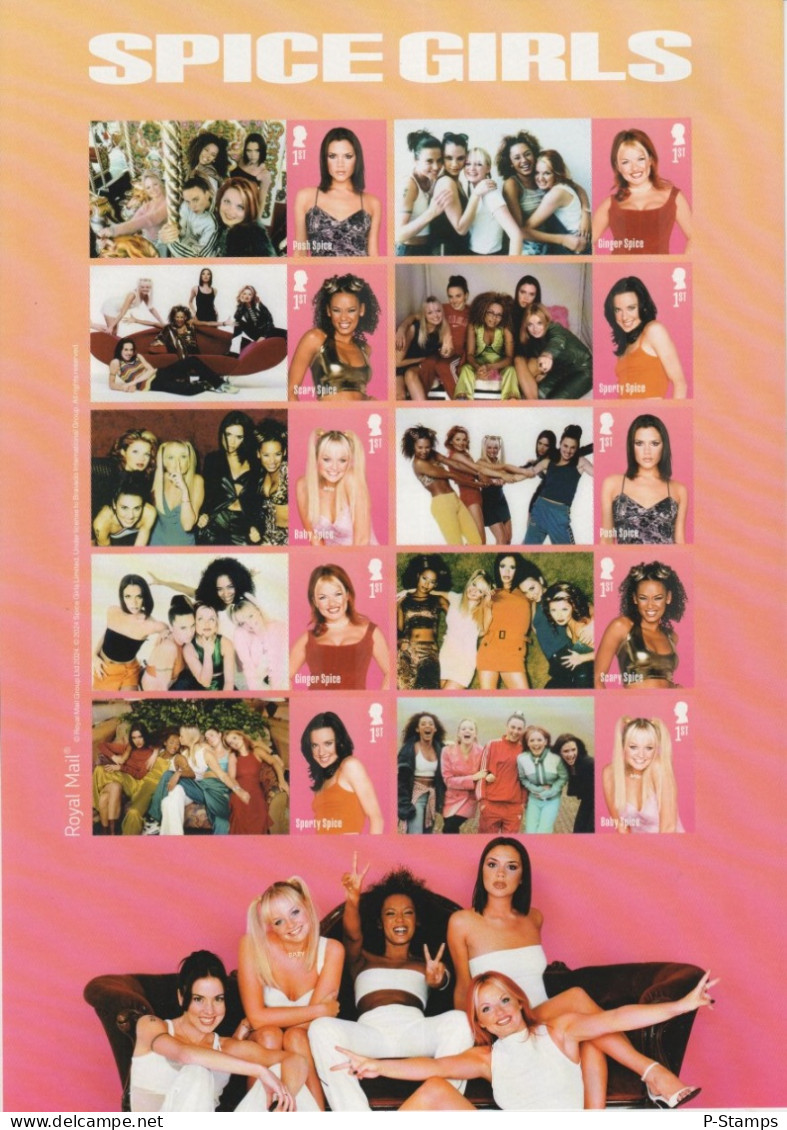 GB 2024 Spice Girls Smilers/Collector Sheet #2 Ref: GS-162/LS-160 - Timbres Personnalisés