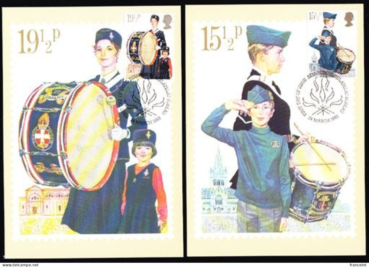 GREAT BRITAIN(1982) Scouts. Set Of 4 Maximum Cards With Edinburgh Commemorative Cancels. Scott Nos 983-6, Yvert Nos 1039 - Cartas Máxima