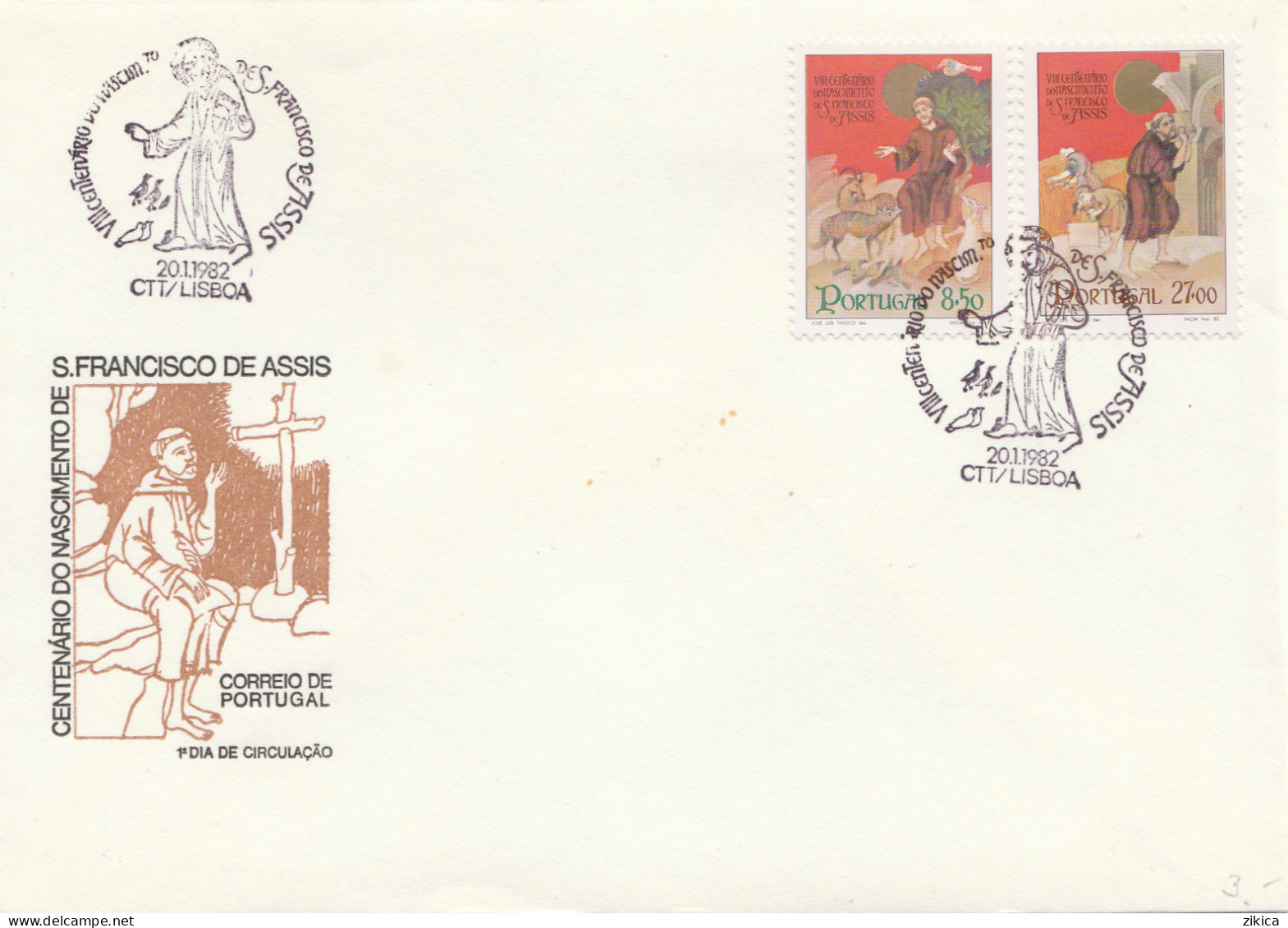 Portugal Cover - Lisboa Postmark 1982 - Saint Francis Of Assisi - Lettres & Documents