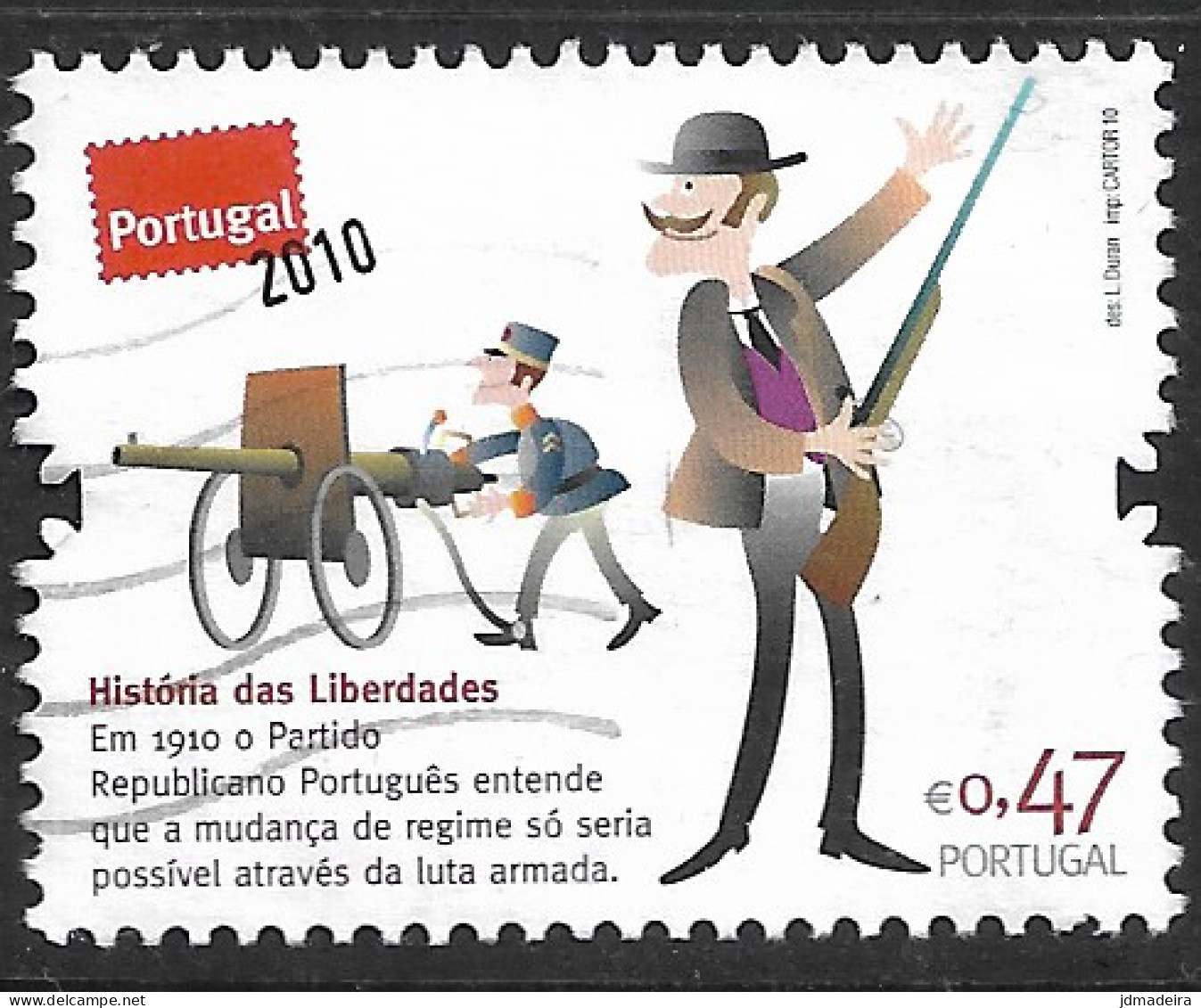 Portugal – 2010 Republic Centenary 0,47 Used Stamp - Gebraucht