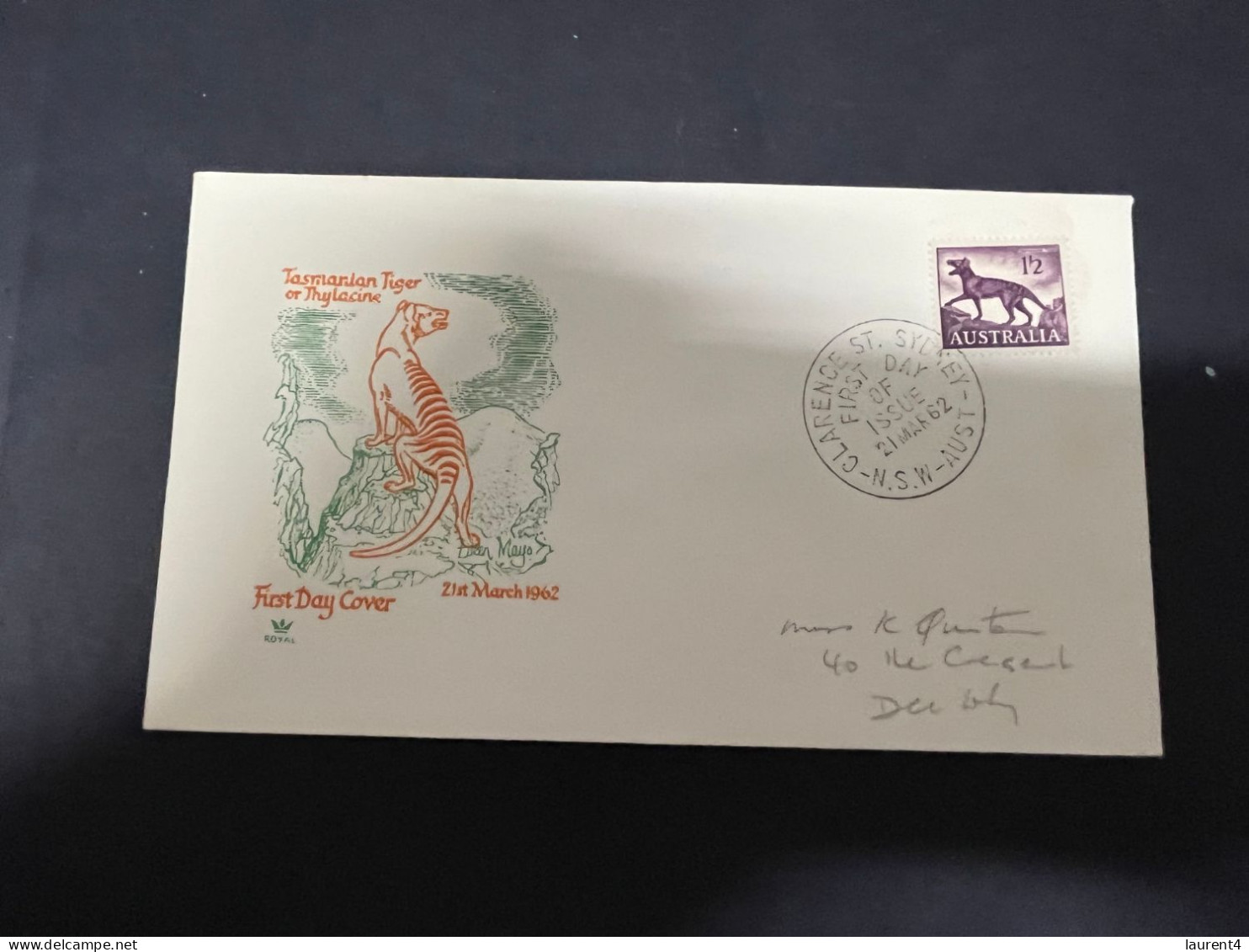 7-1-2024 (4 W 34) Australia FDC Cover - Tasmanian Tiger Or Thylacine (1962) SCARCE ! - FDC