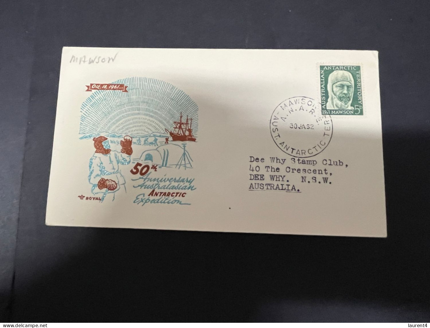 7-1-2024 (4 W 34) Australia AAT FDC Cover - Antarctic Expedition 50th Anniversary (Royal + WCS) 1962 (2 Covers) - FDC