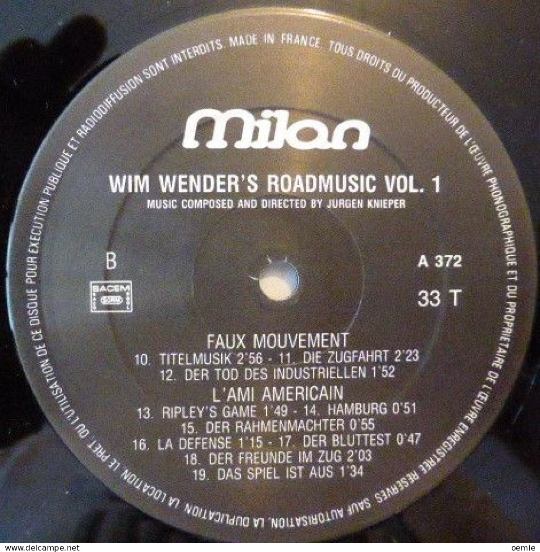 JURGEN KNIEPER  / WIM WENDERS - Soundtracks, Film Music