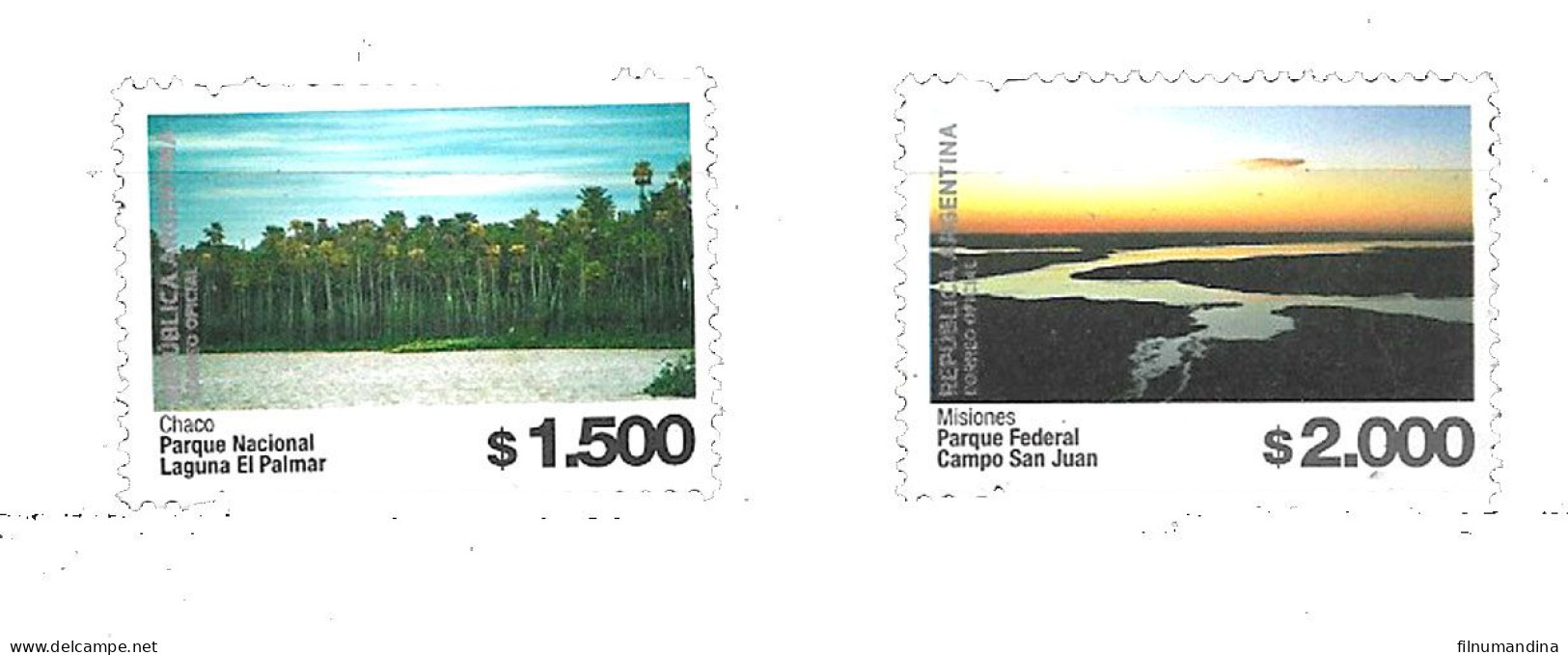 #75339 ARGENTINA 2023 NEW HIGHER DEFINITIVES NATIONAL PARCS RIVER,FOREST 1500/.2000 PESOS MNH - Unused Stamps