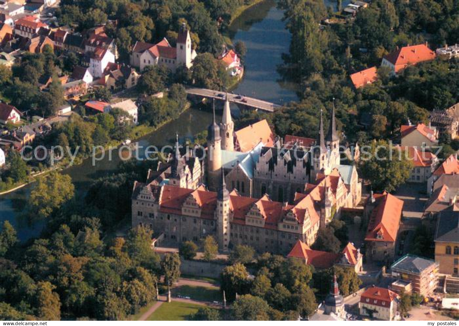 73727803 Merseburg Saale Fliegeraufnahme Dom-Schloss-Ensemble Neumarktkirche Saa - Merseburg