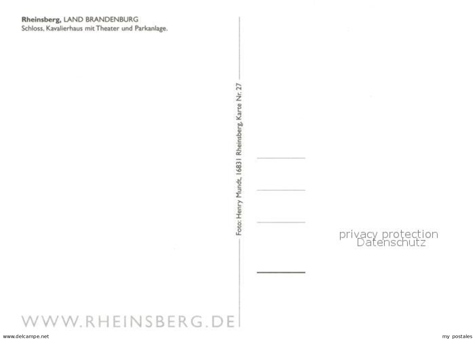 73727760 Rheinsberg Schloss Kavalierhaus Theater Parkanlage Rheinsberg - Zechlinerhütte
