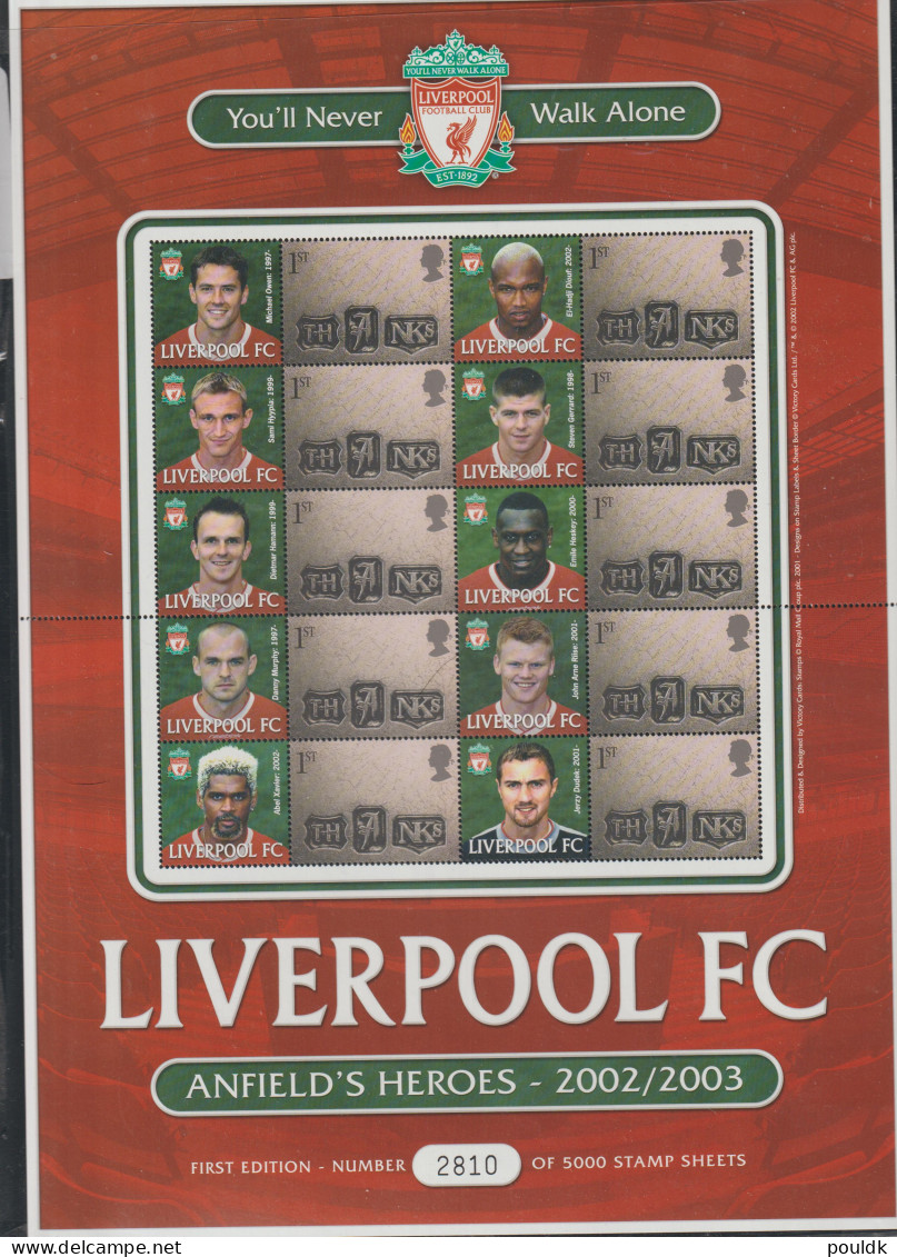 United Kingdom 2003 Liverpool FC - Anfield's Heroes Smilers Sheet MNH/**. Postal Weight 0,2 Kg. Please Read Sales  - Francobolli Personalizzati