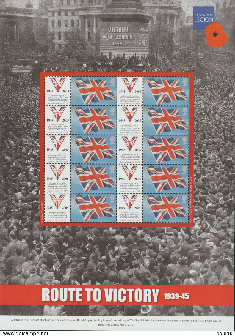 Great Britain 2005 Route To Victory 1939-45 Smilers Sheet MNH/**. Postal Weight 0,2 Kg. Please Read Sales - Smilers Sheets