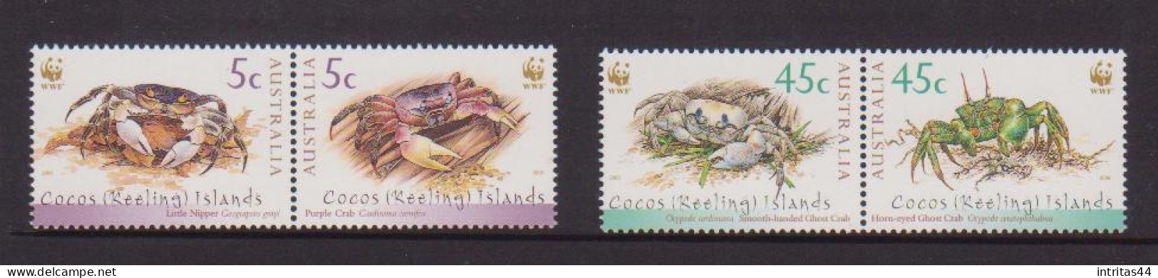 COCOS(Keeling) ISLANDS 2000 WWF " ENDANGERED SPECIES. CRABS OF COCOS (Keeling ISLANDS) "  SET MNH - Kokosinseln (Keeling Islands)