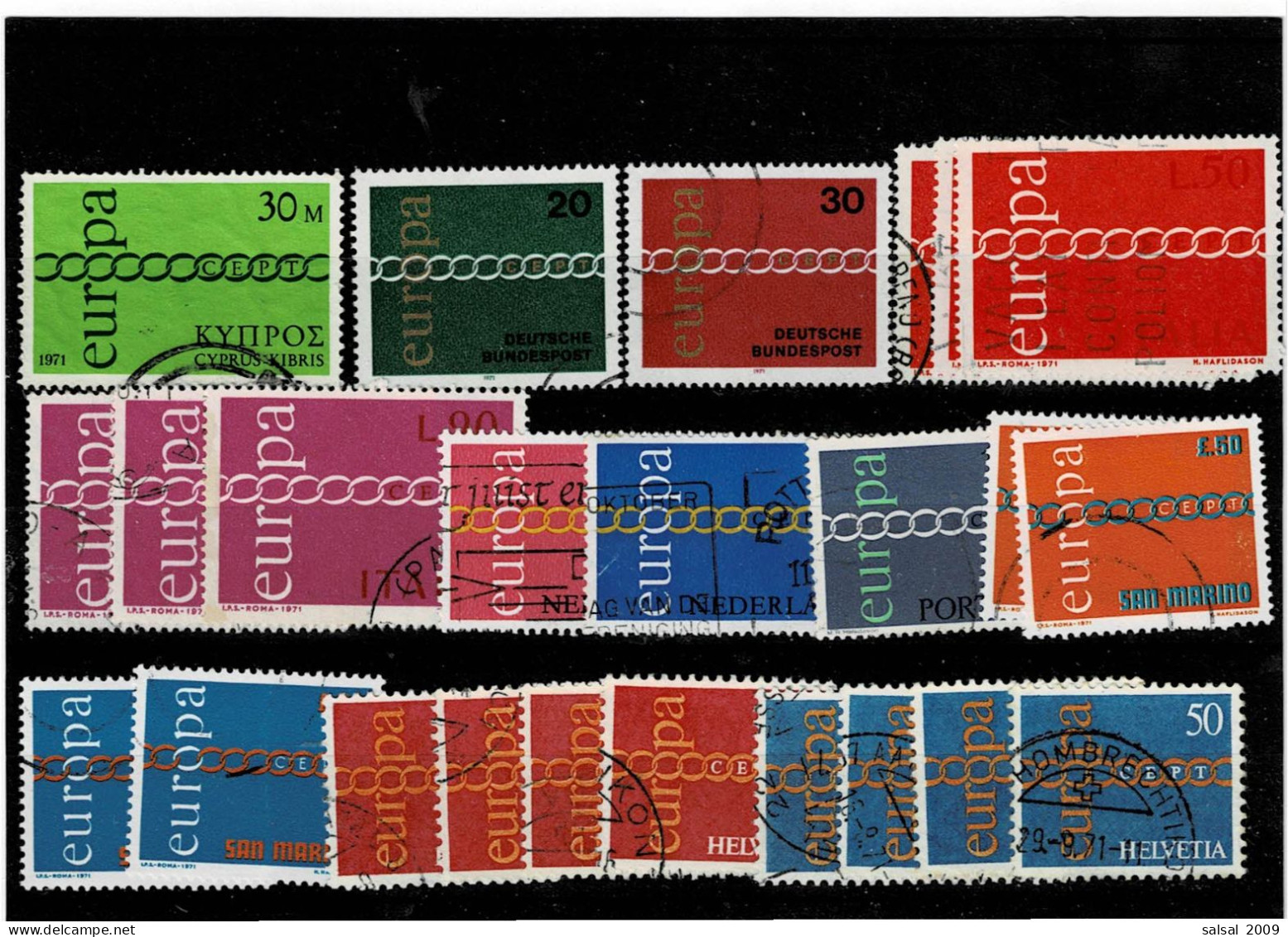 TEMATICA EUROPA-CEPT ,1971 ,24 Pezzi Usati,serie Complete E Spezzature,con Ripetizioni,qualita Ottima - 1971