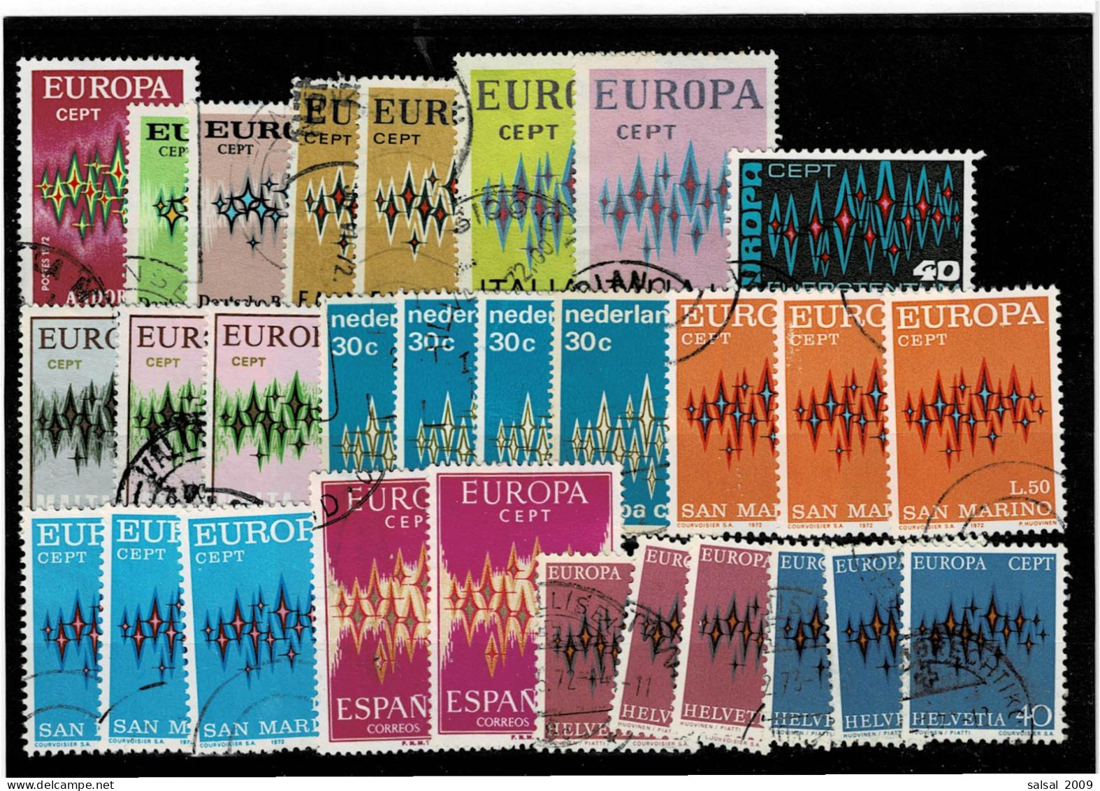 TEMATICA EUROPA-CEPT ,1972 ,29 Pezzi Usati,serie Complete E Spezzature,con Ripetizioni,qualita Ottima - 1972