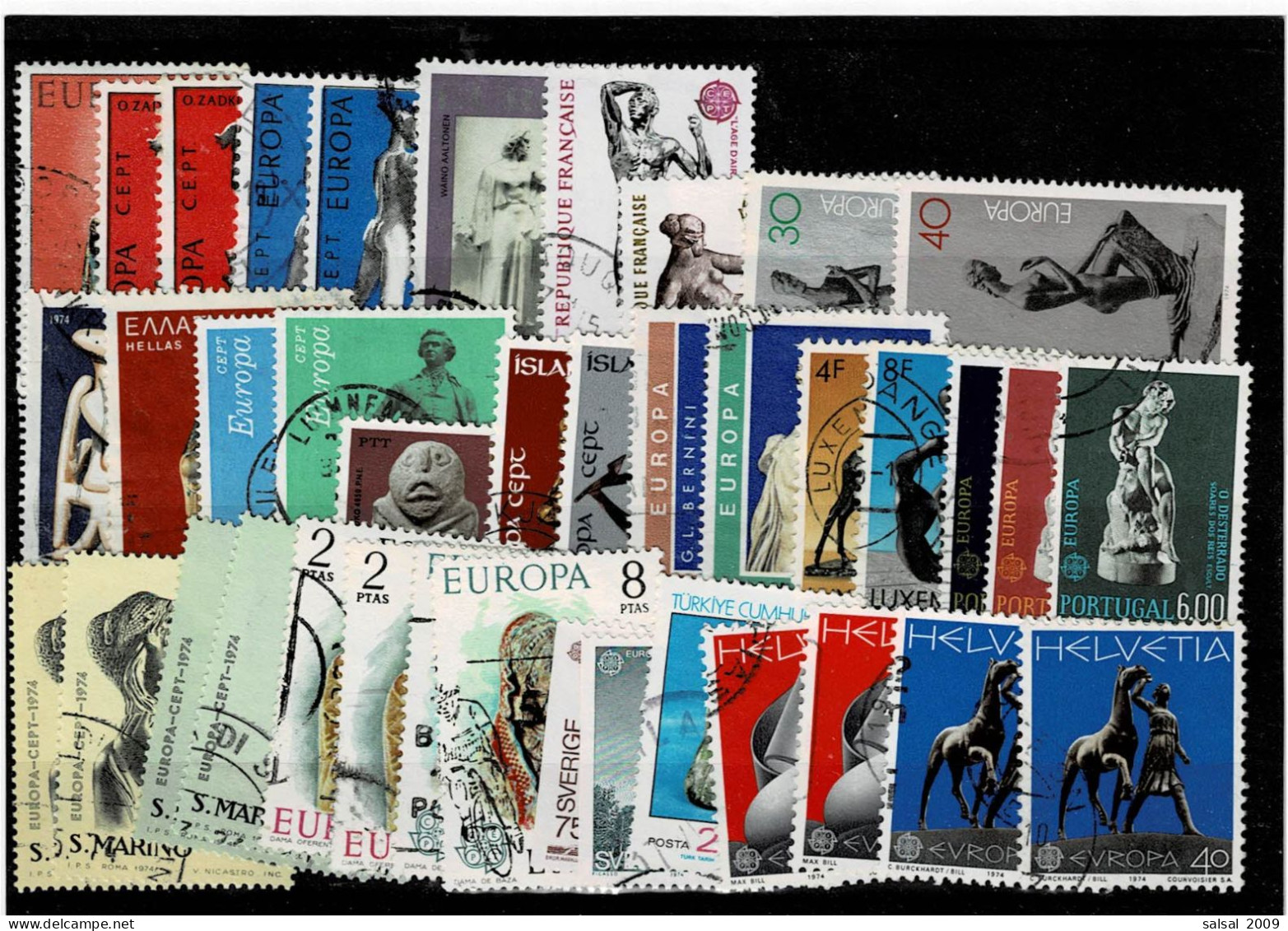 TEMATICA EUROPA-CEPT ,1974 ,39 Pezzi Usati,serie Complete E Spezzature,con Ripetizioni,qualita Ottima - 1974