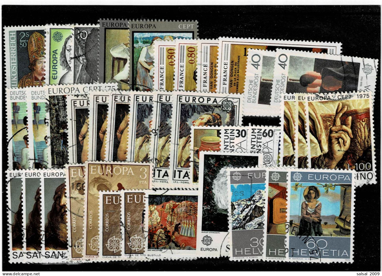 TEMATICA EUROPA-CEPT ,1975 ,38 Pezzi Usati,serie Complete E Spezzature,con Ripetizioni,qualita Ottima - 1975