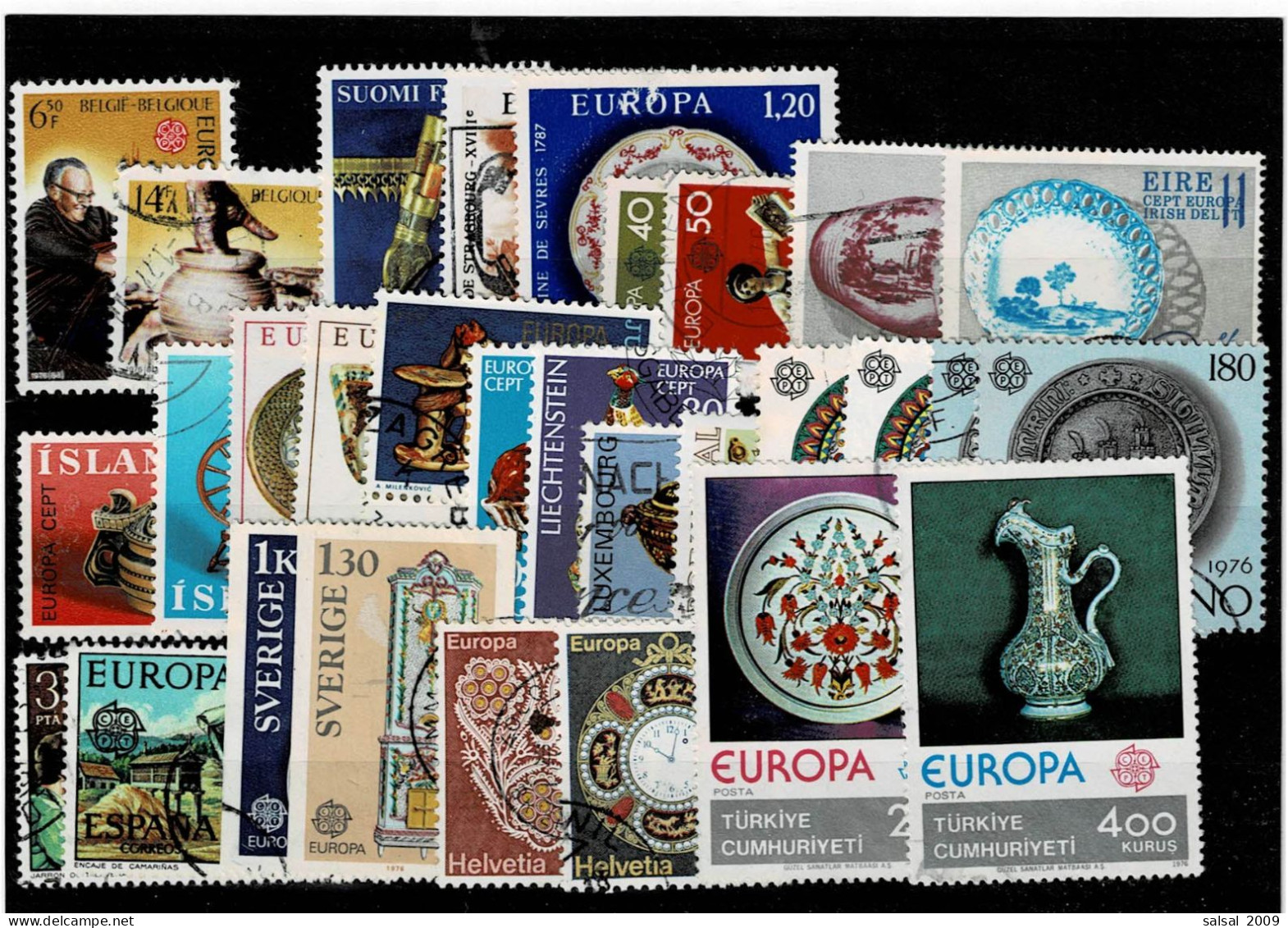 TEMATICA EUROPA-CEPT ,1976 ,usati ,30 Pezzi ,serie Complete E Spezzature,con Ripetizioni,qualita Ottima - 1976