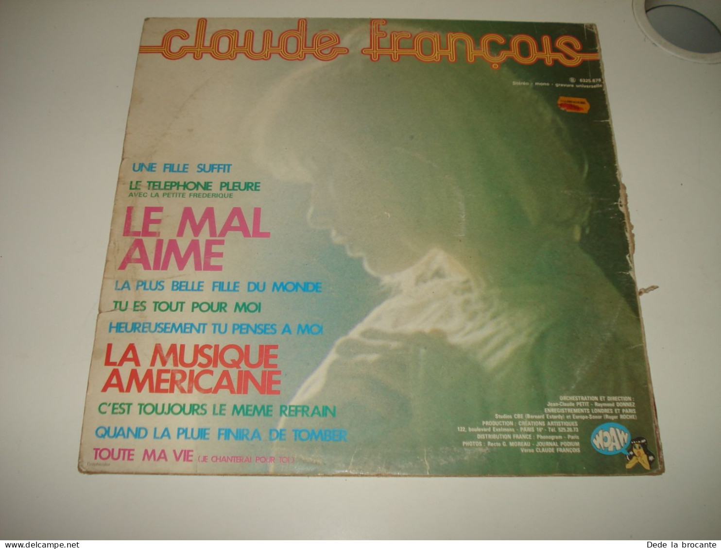 B13 / Claude François - Le Mal Aimé - Disque Flèche - 6325.678 - Fr 1974  EX/G - Disco & Pop