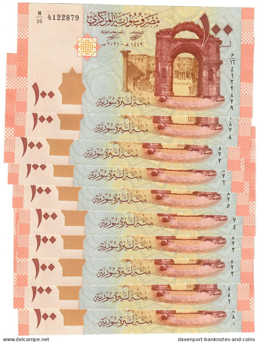 Middle East 10x 100 Pounds 2021 UNC - Syria