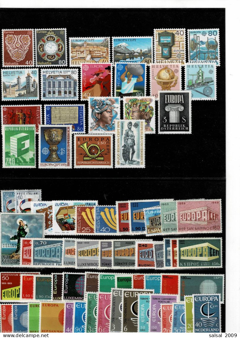 TEMATICA EUROPA-CEPT ,1956-93 ,oltre 250 Pezzi MNH ,moltissime Serie Complete ,in Genere Qualita Ottima - 1956