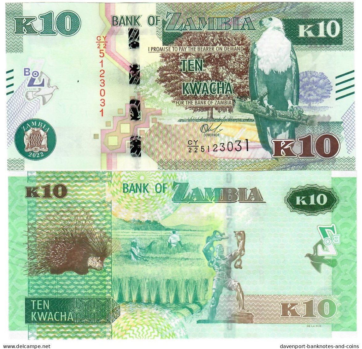 Zambia 10 Kwacha 2022 UNC - Zambia