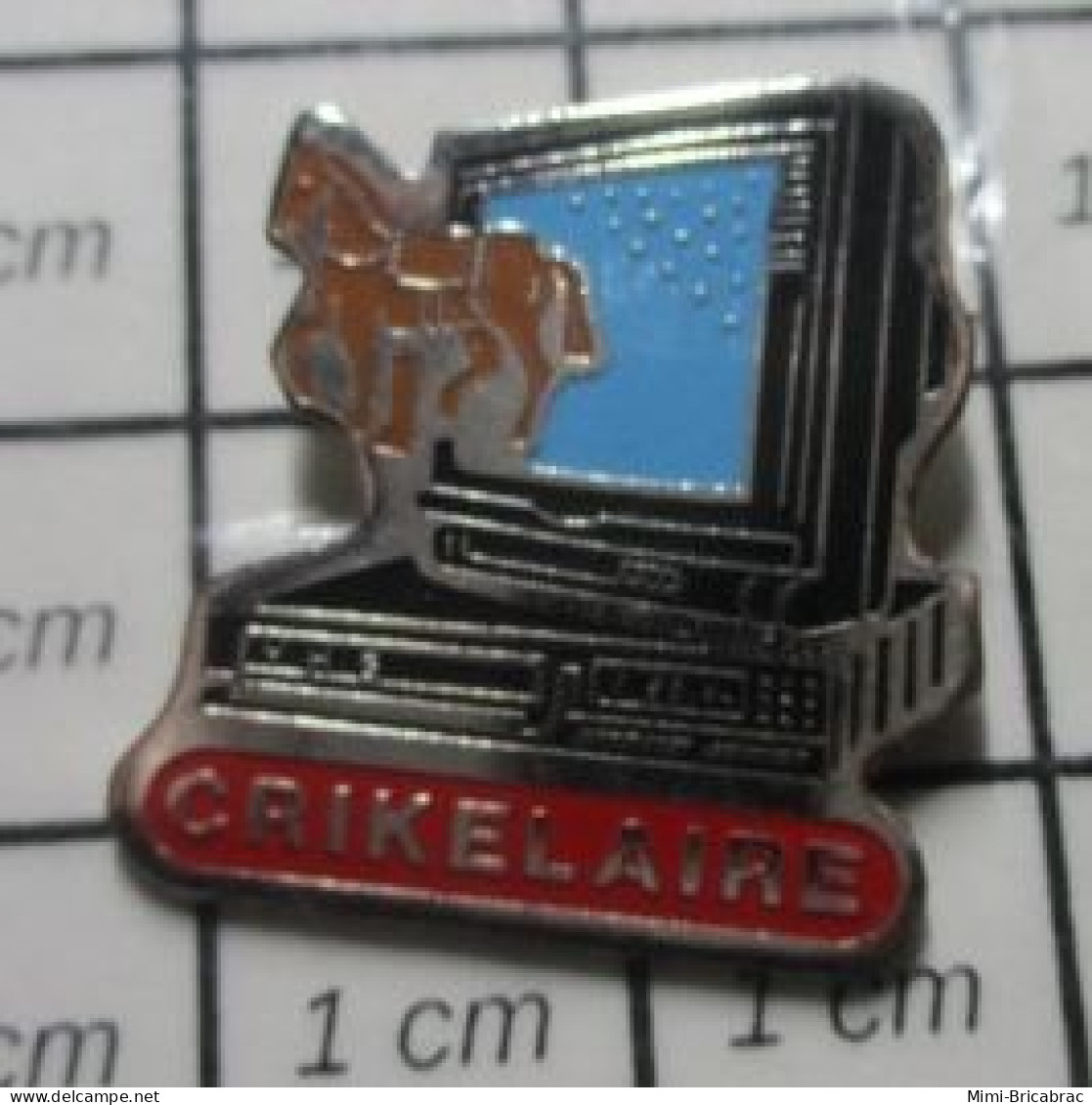 513K Pin's Pins / Beau Et Rare / INFORMATIQUE / PC ORDINATEUR CRIKELAIRE CHEVAL MARRON - Informatica