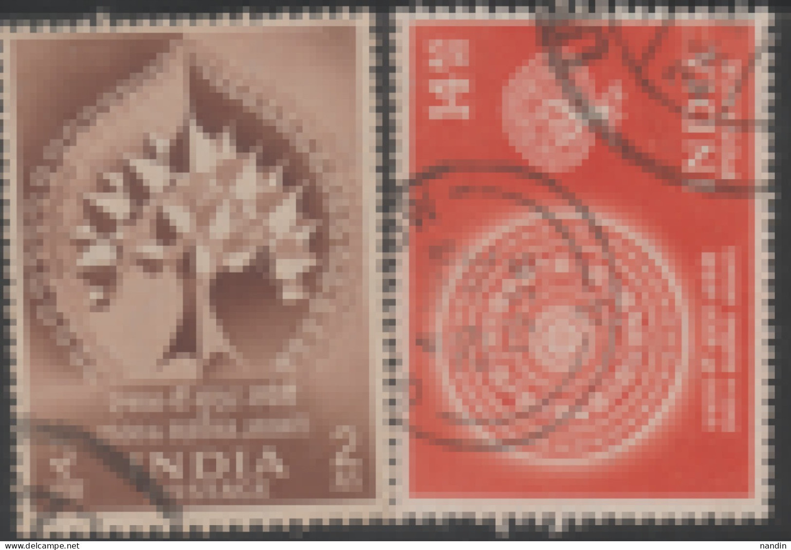 USED STAMP FROM 1956 INDIA ON 2500TH BUDDHA JAYANTI - Usati