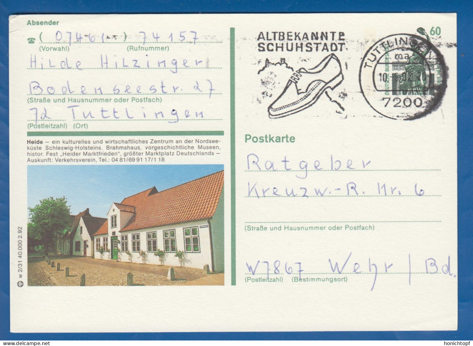 Deutschland; BRD; Postkarte; 60 Pf Bavaria München; Heide; Brahmshaus - Bildpostkarten - Gebraucht