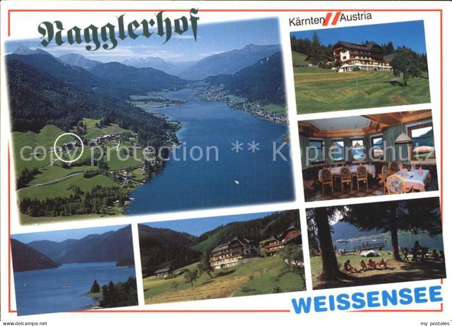 72411895 Weissensee Kaernten Fliegeraufnahme Ferienhotel Nagglerhof Gastraum Str - Weissensee