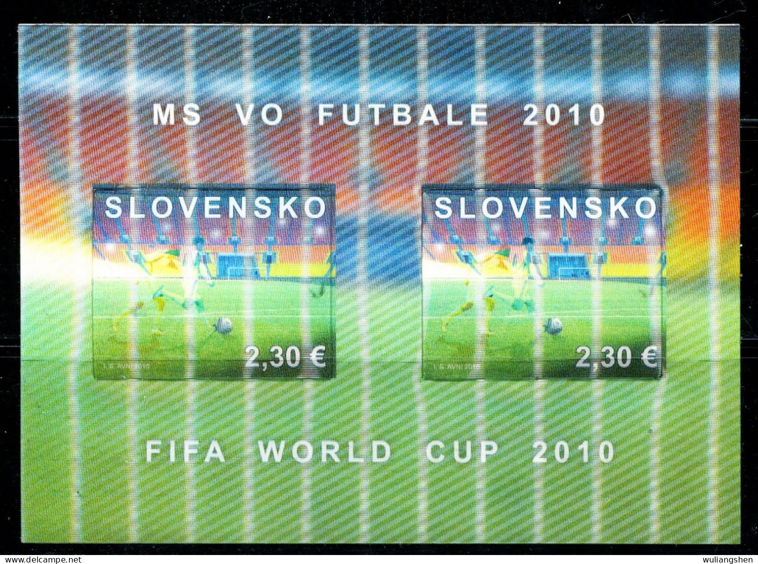 XK0070 Slovakia 2010 FIFA World Cup 3D Video S/S MNH - Unused Stamps