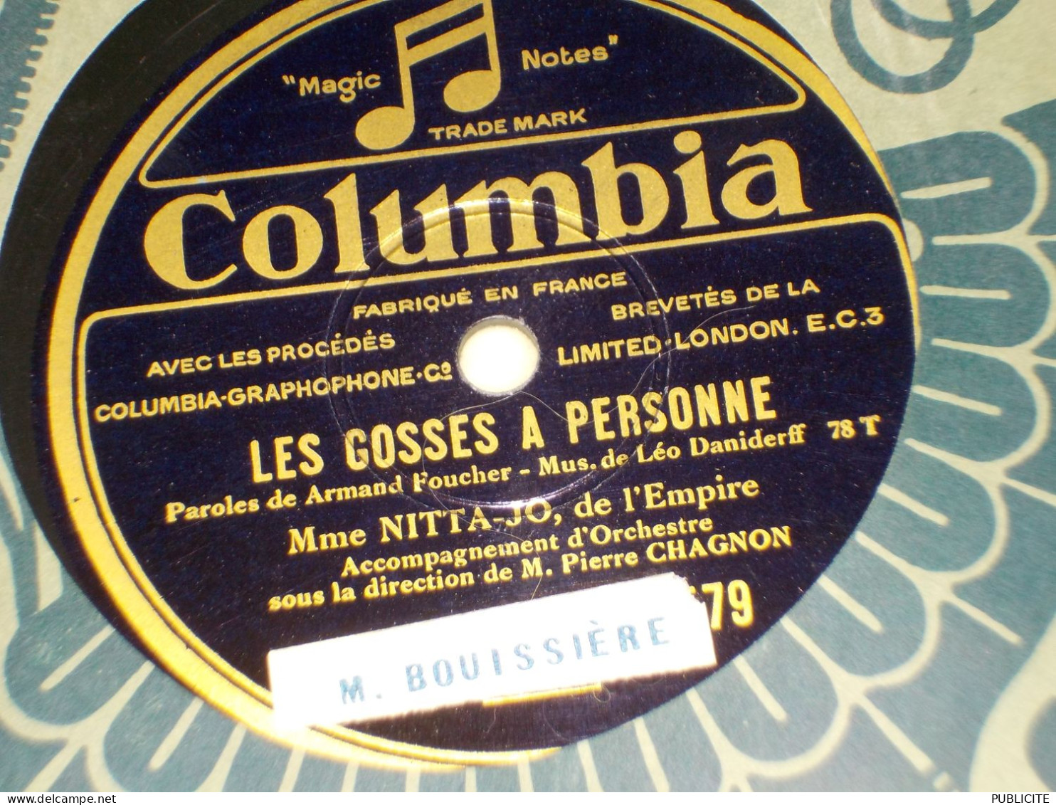 DISQUE 78 TOURS CHANSON VECUE DE NITTA JO DE L EMPIRE 1931 - 78 T - Disques Pour Gramophone
