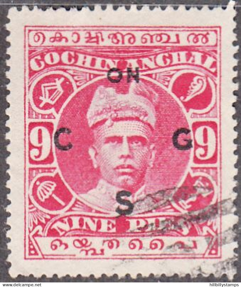 INDIA--COCHIN  SCOTT NO 03  USED  YEAR  1913 - Cochin