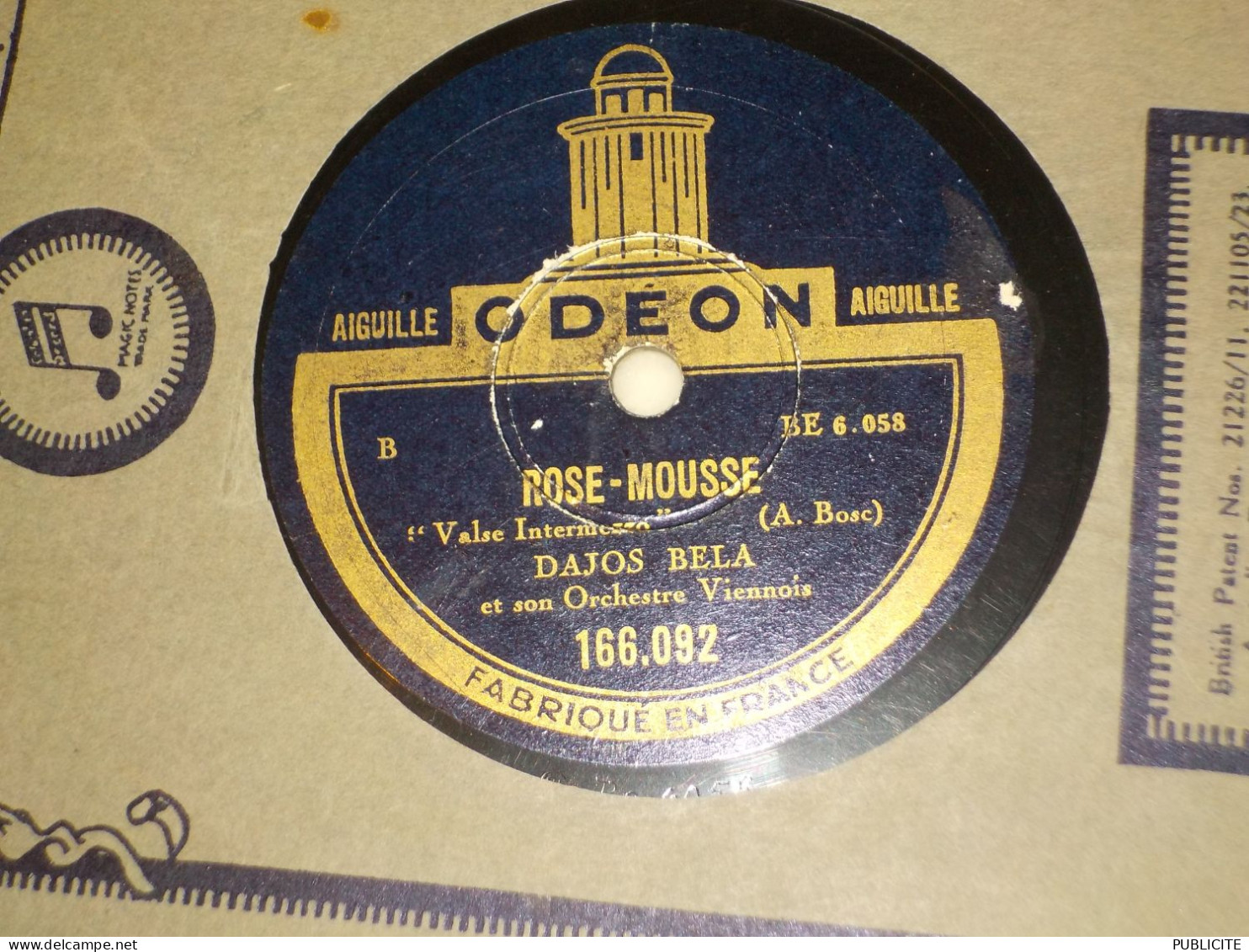 DISQUE 78 TOURS  VALSE DAJOS BELA 1929 - 78 Rpm - Schellackplatten