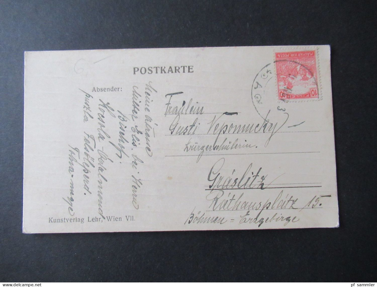 Ungarn 1918 PK Nach Gräslitz Böhmen Erzgebirge / Viel Text / Inhalt - Storia Postale