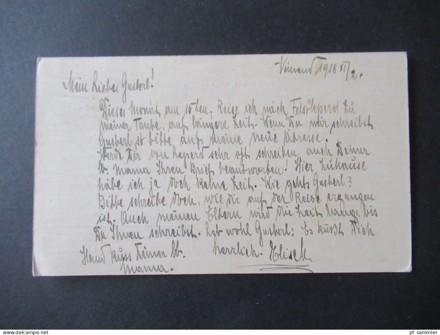 Ungarn 1918 PK Nach Gräslitz Böhmen Erzgebirge / Viel Text / Inhalt - Storia Postale