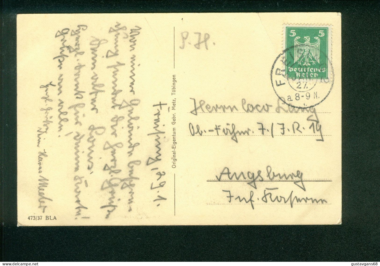 AK Freising, Hochschule Weihenstephan, Gel. 1927 Nach Augsburg - Freising
