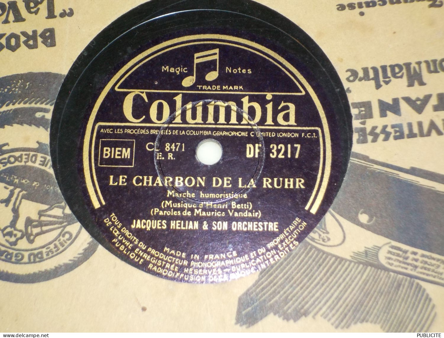 DISQUE 78 TOURS MARCHE HUMORISTIQUE DE JACQUES HELIAN 1948 - 78 Rpm - Schellackplatten