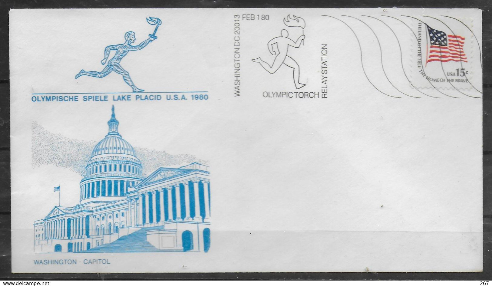 USA   FDC   JO 1980  Flamme Capitol - Hiver 1980: Lake Placid