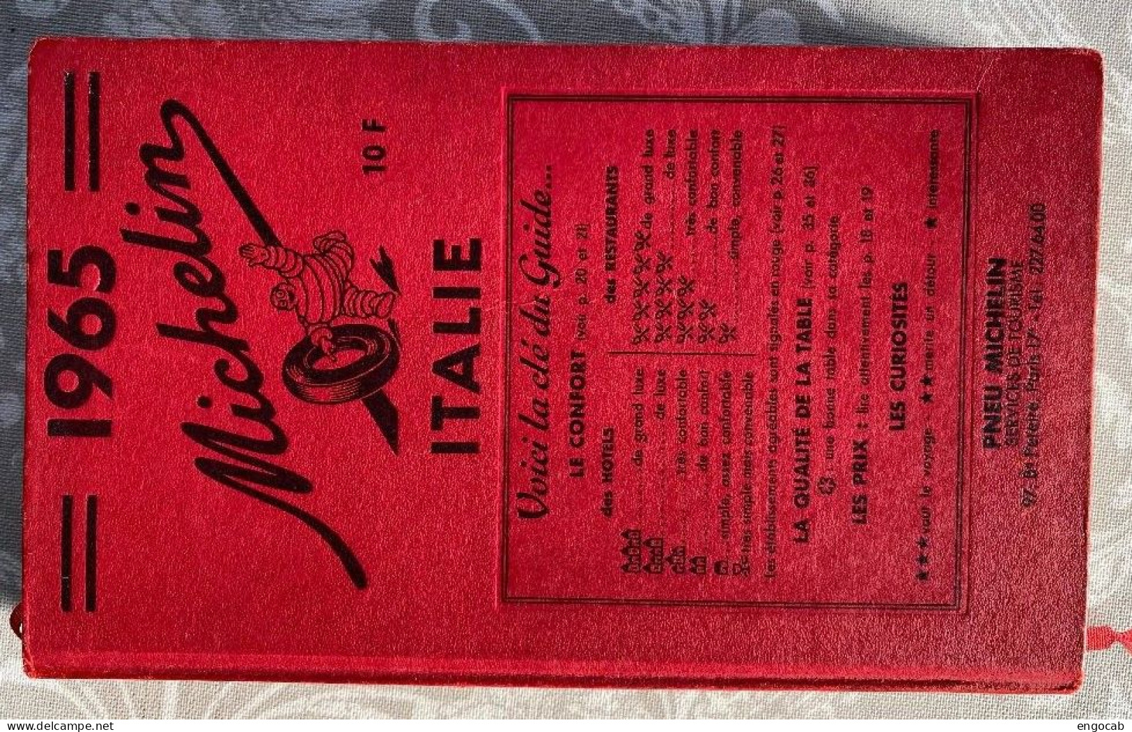 Guide Michelin ITALIE 1965 A - Michelin (guide)