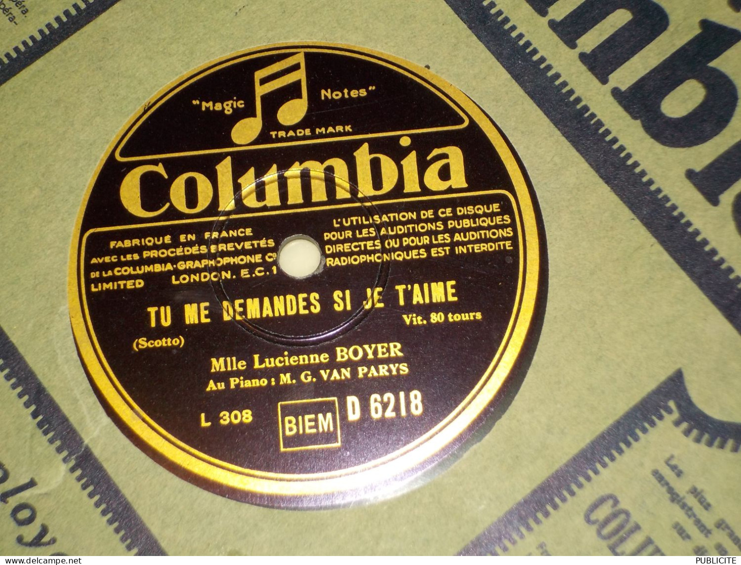 DISQUE 78 TOURS  CHANSON LUCIENNE BOYER 1930 - 78 Rpm - Gramophone Records