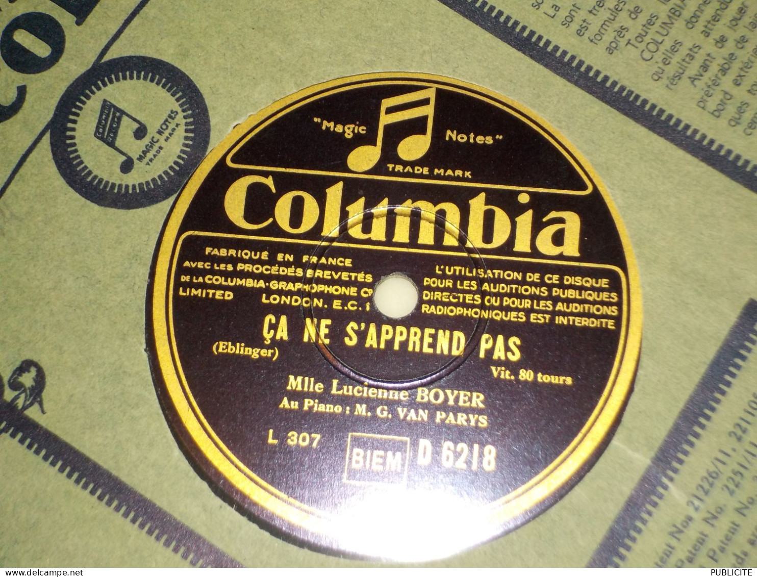 DISQUE 78 TOURS  CHANSON LUCIENNE BOYER 1930 - 78 Rpm - Gramophone Records